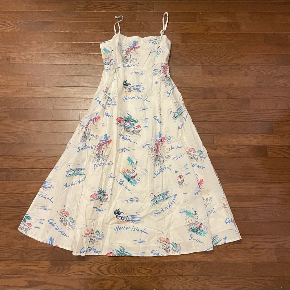 GAP Poplin Squareneck vacation land Midi dress
